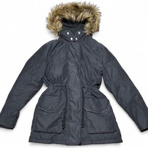 Abercrombie & Fitch Black Ski Jacket with Faux Fur Hood